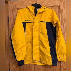Columbia Youth Large Raincoat windbreaker in Yellow and Navy